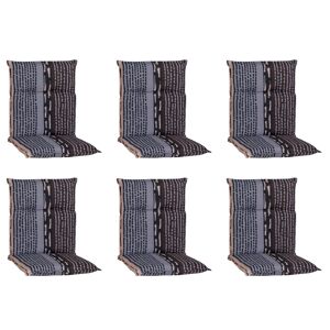 Niedriglehner-Auflagen-Set 'Barcelona' grau/braun 50 x 101 x 6 cm 6 Stück