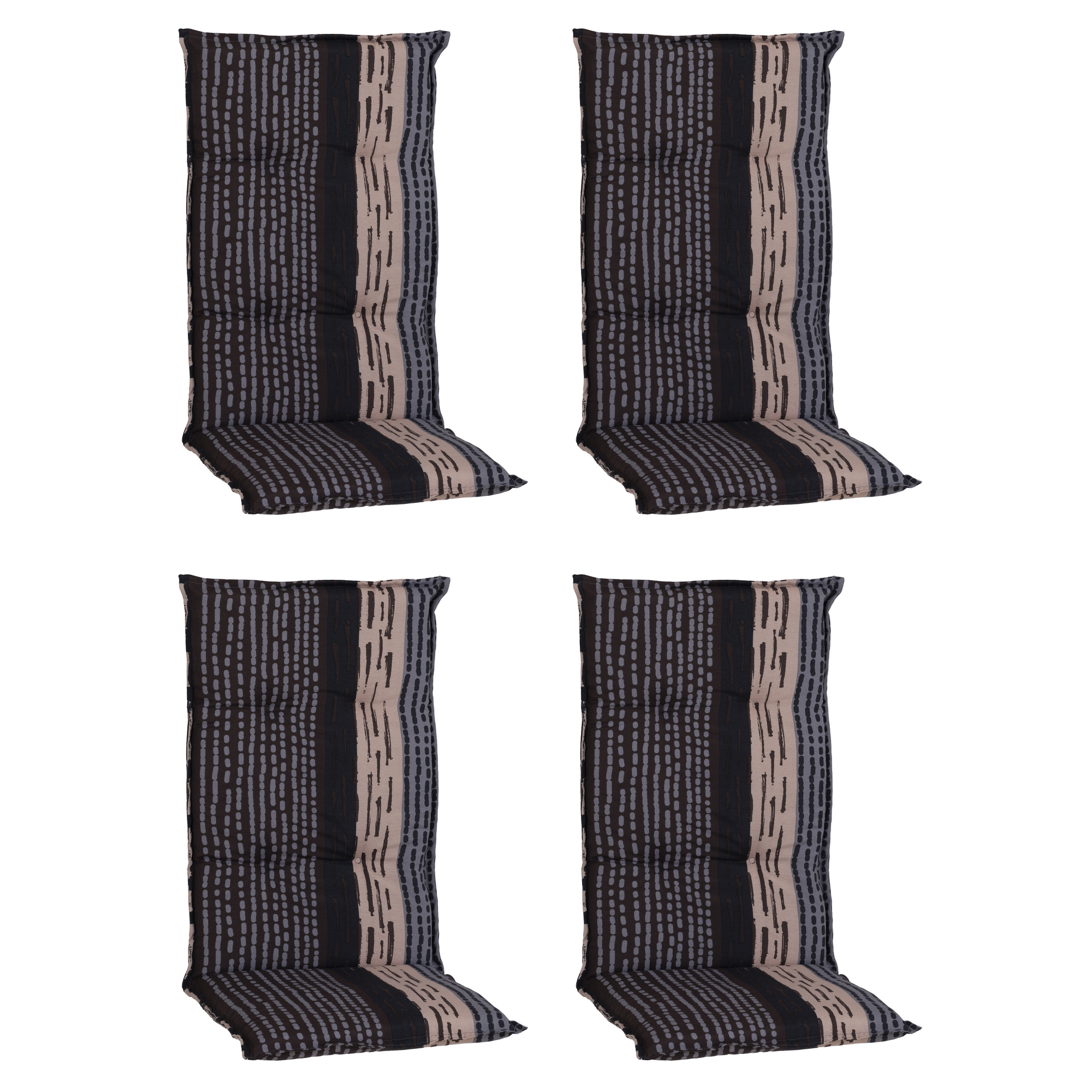 Hochlehner-Auflagen-Set 'Barcelona' grau/braun 50 x 118 x 6 cm 4 Stück