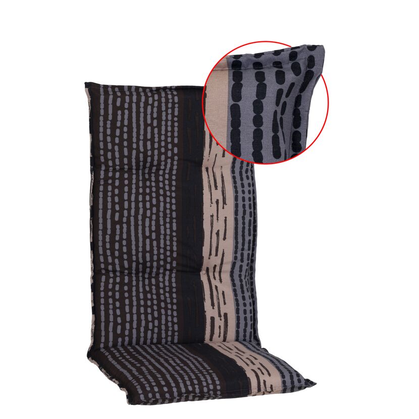 Hochlehner-Auflagenset 'Bangui' grau/braun 50 x 118 x 6 cm 4 Stück