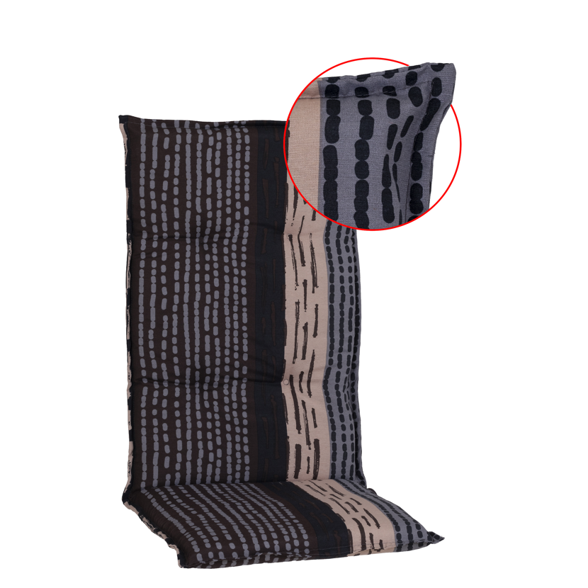 Hochlehner-Auflagenset 'Bangui' grau/braun 50 x 118 x 6 cm 6 Stück