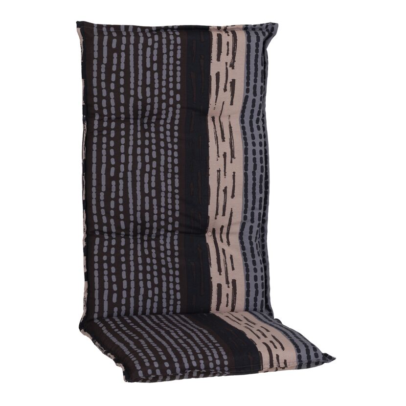 Hochlehner-Auflagenset 'Bangui' grau/braun 50 x 118 x 6 cm 6 Stück