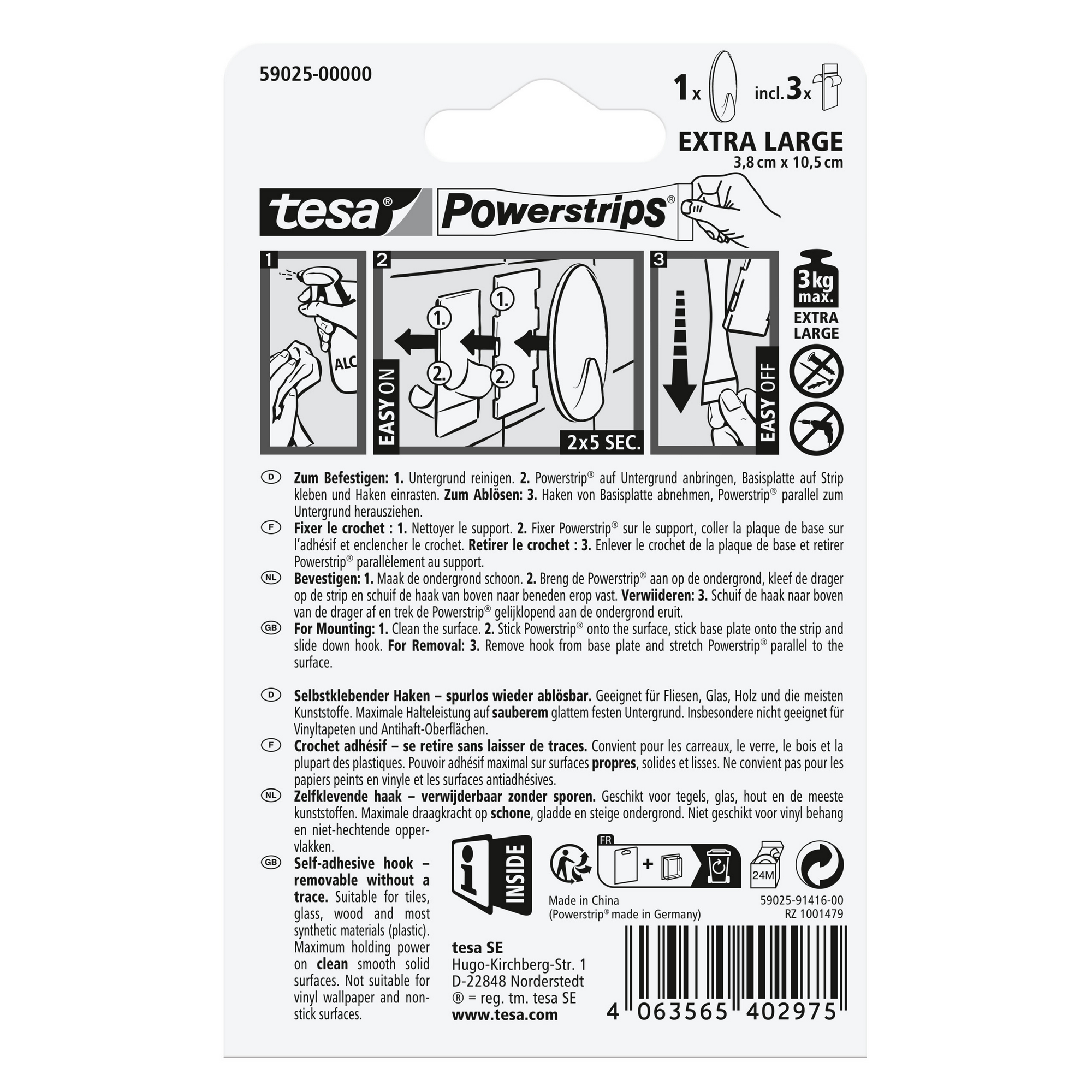 Haken 'Powerstrips' XL oval selbstklebend