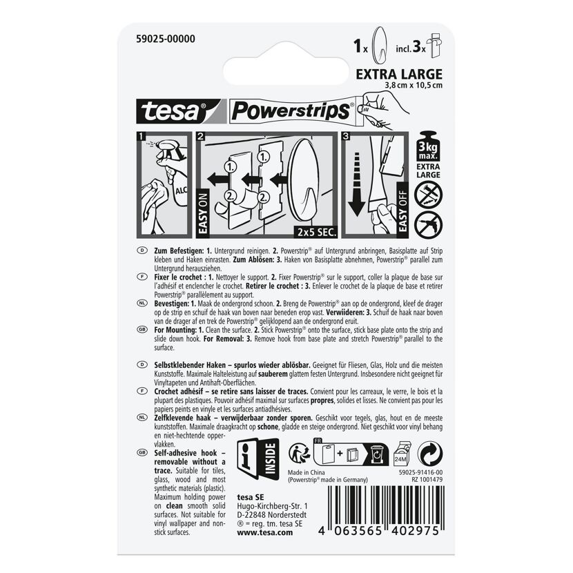 Haken 'Powerstrips' XL oval selbstklebend