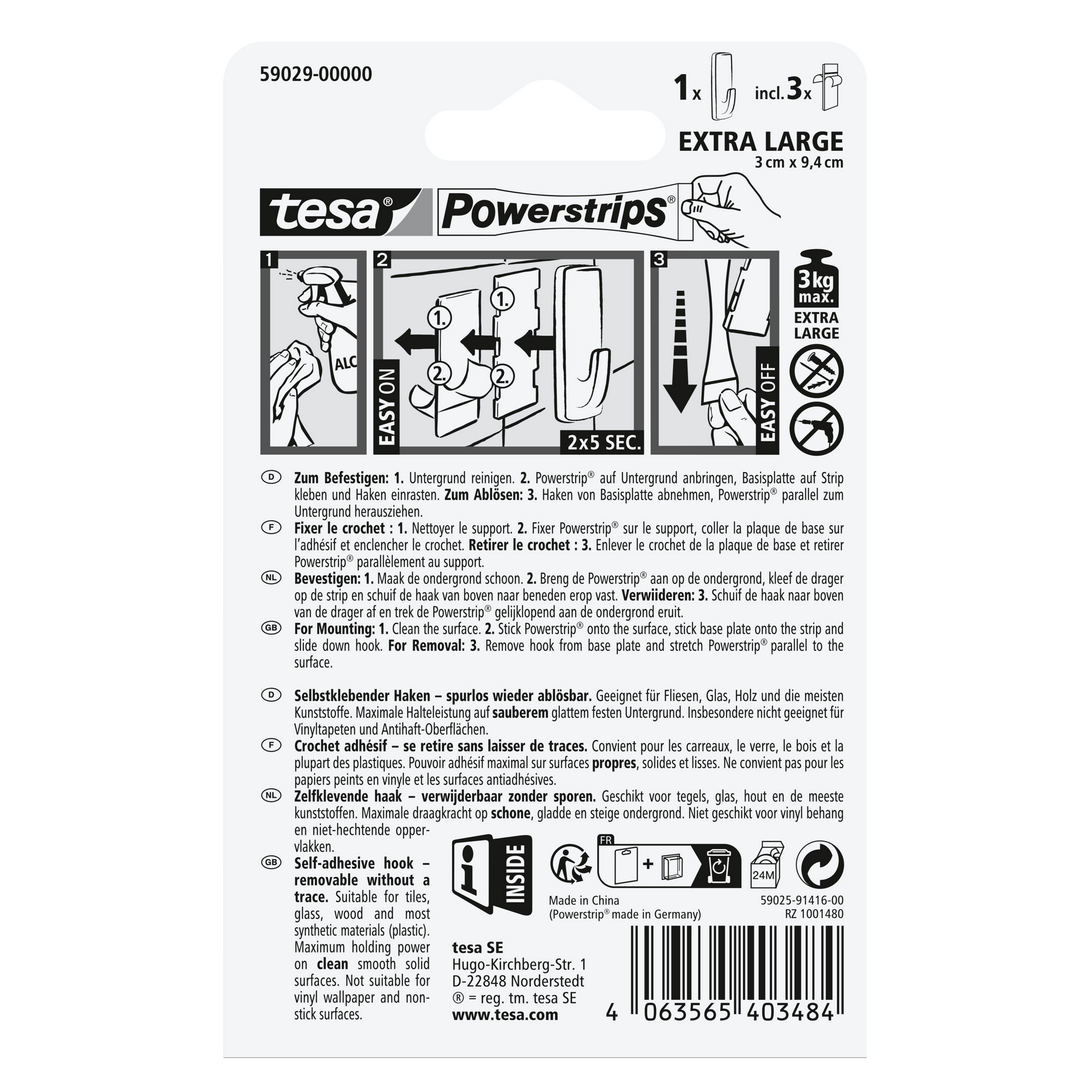 Haken 'Powerstrips' XL rechteckig selbstklebend