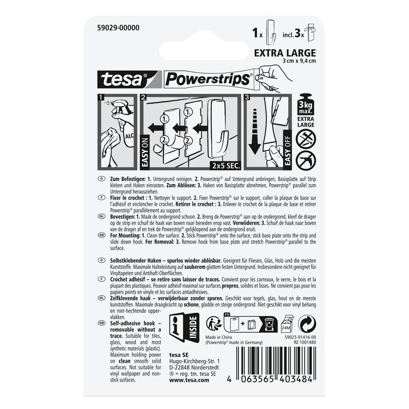Haken 'Powerstrips' XL rechteckig selbstklebend