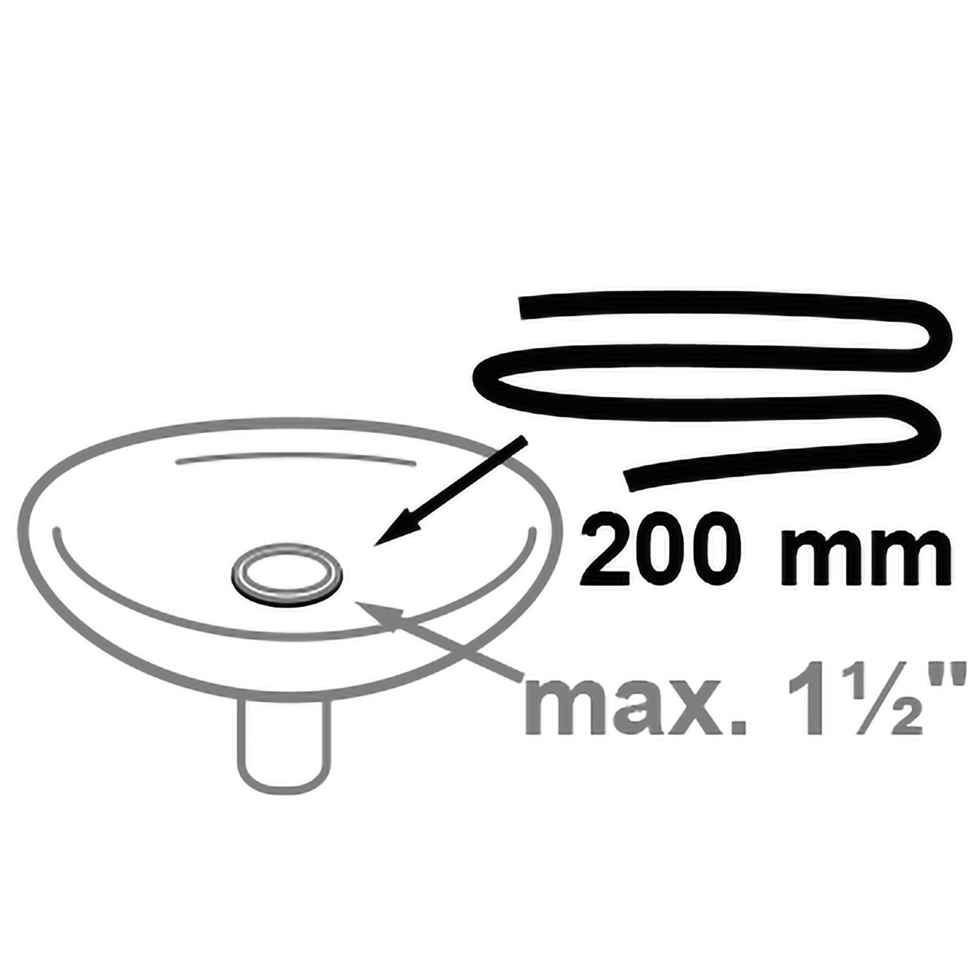 Dichtschnur 200 mm, zum Einkitten für Ventil 1 1/2"