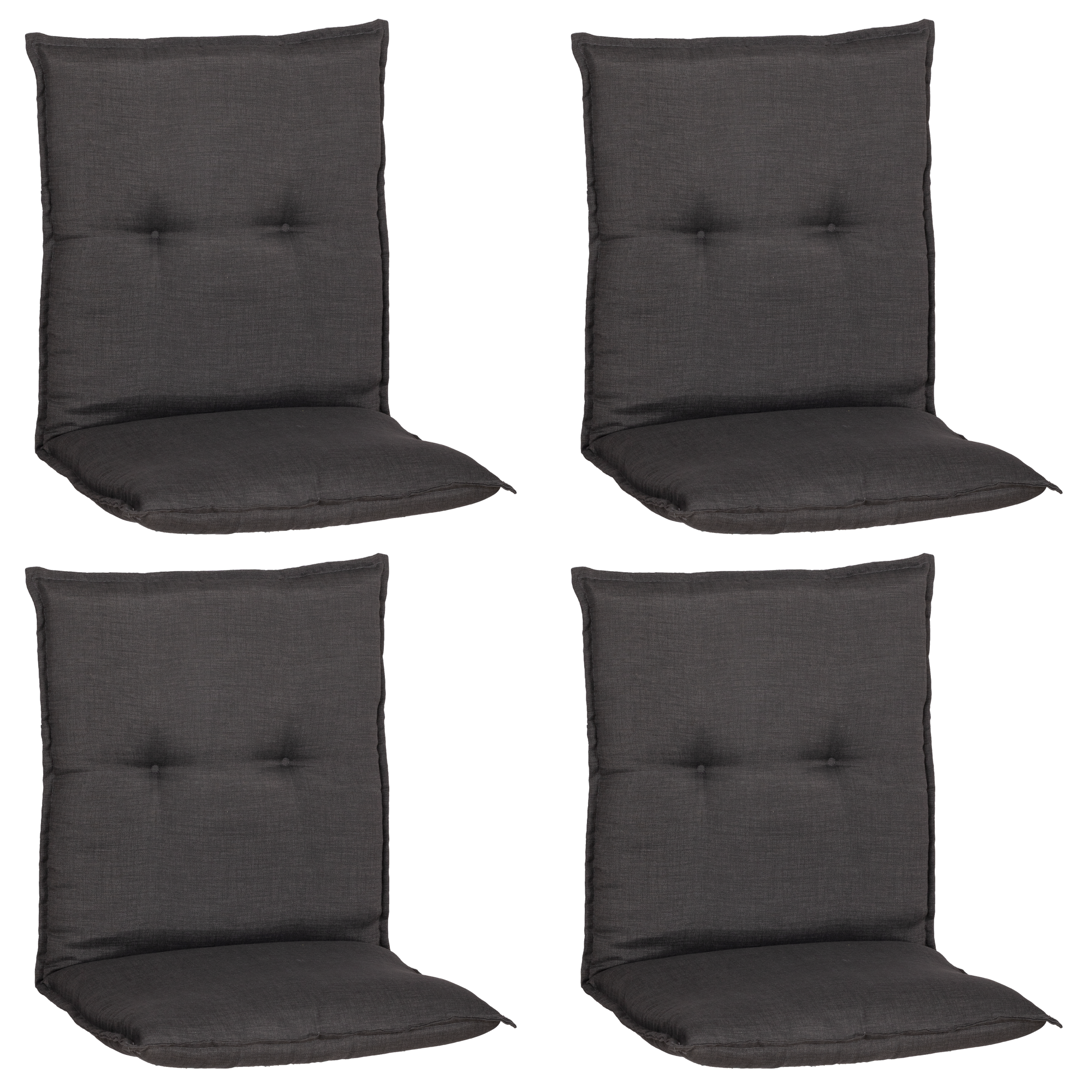 Niedriglehner-Auflagen-Set 'Barcelona' grau 50 x 101 x 6 cm 4 Stück