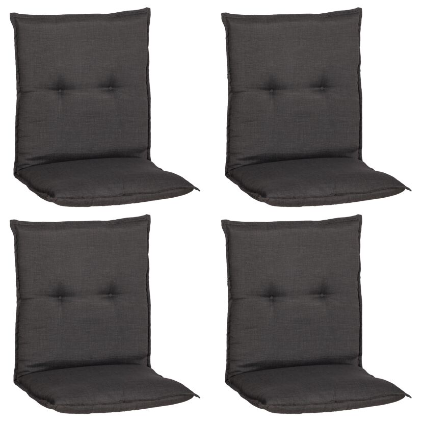 Niedriglehner-Auflagenset 'Belsh' anthrazit 50 x 101 x 6 cm 4 Stück