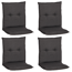 Niedriglehner-Auflagen-Set 'Barcelona' grau 50 x 101 x 6 cm 4 Stück
