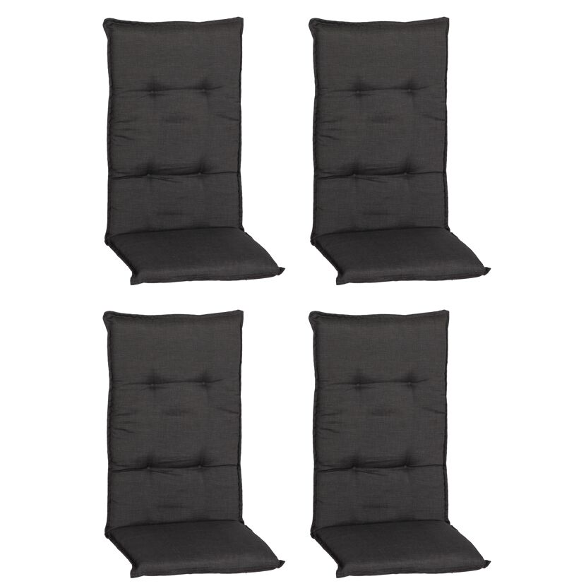 Hochlehner-Auflagenset 'Belsh' anthrazit 50 x 118 x 6 cm 4 Stück