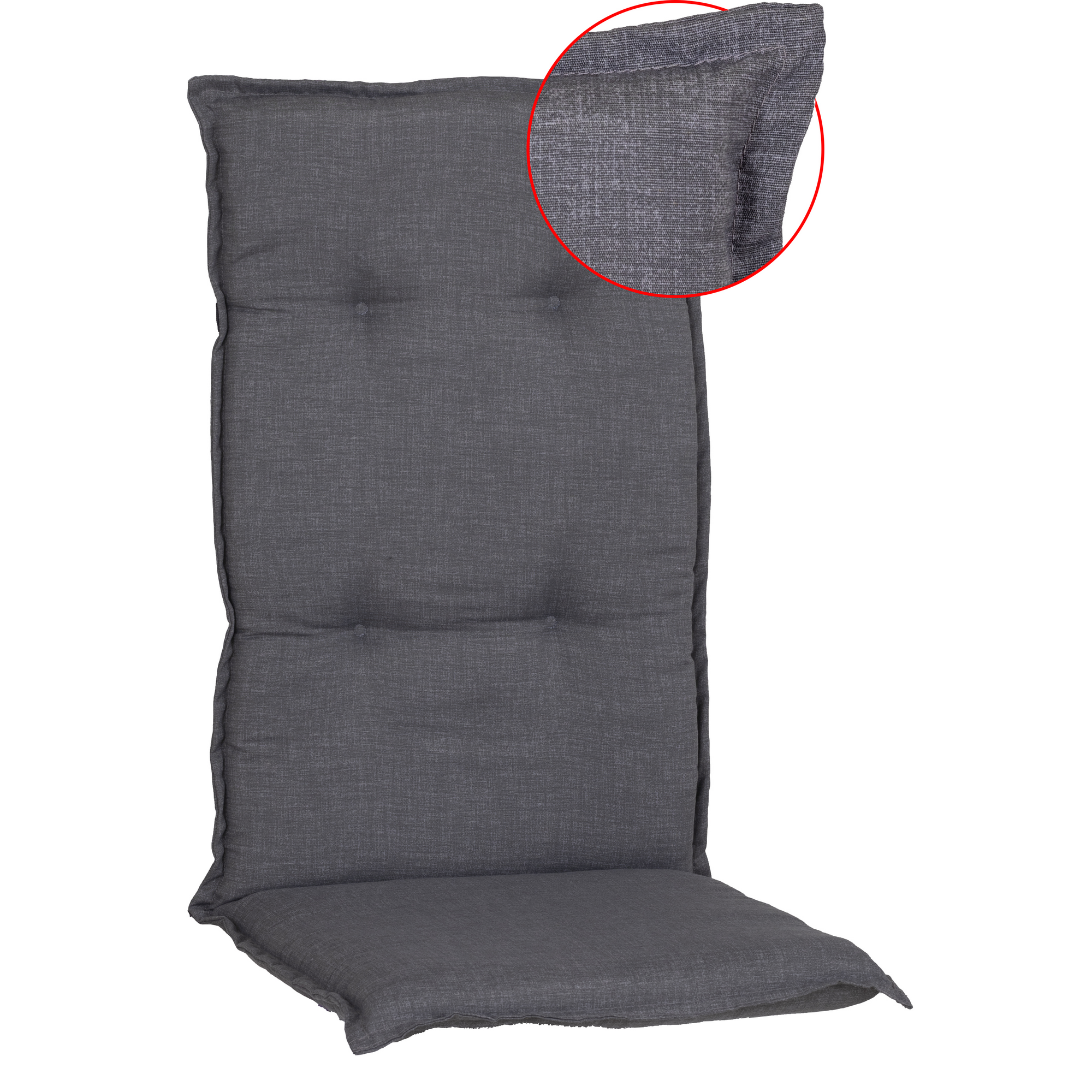 Hochlehner-Auflagenset 'Barcelona' anthrazit 50 x 118 x 6 cm 4 Stück