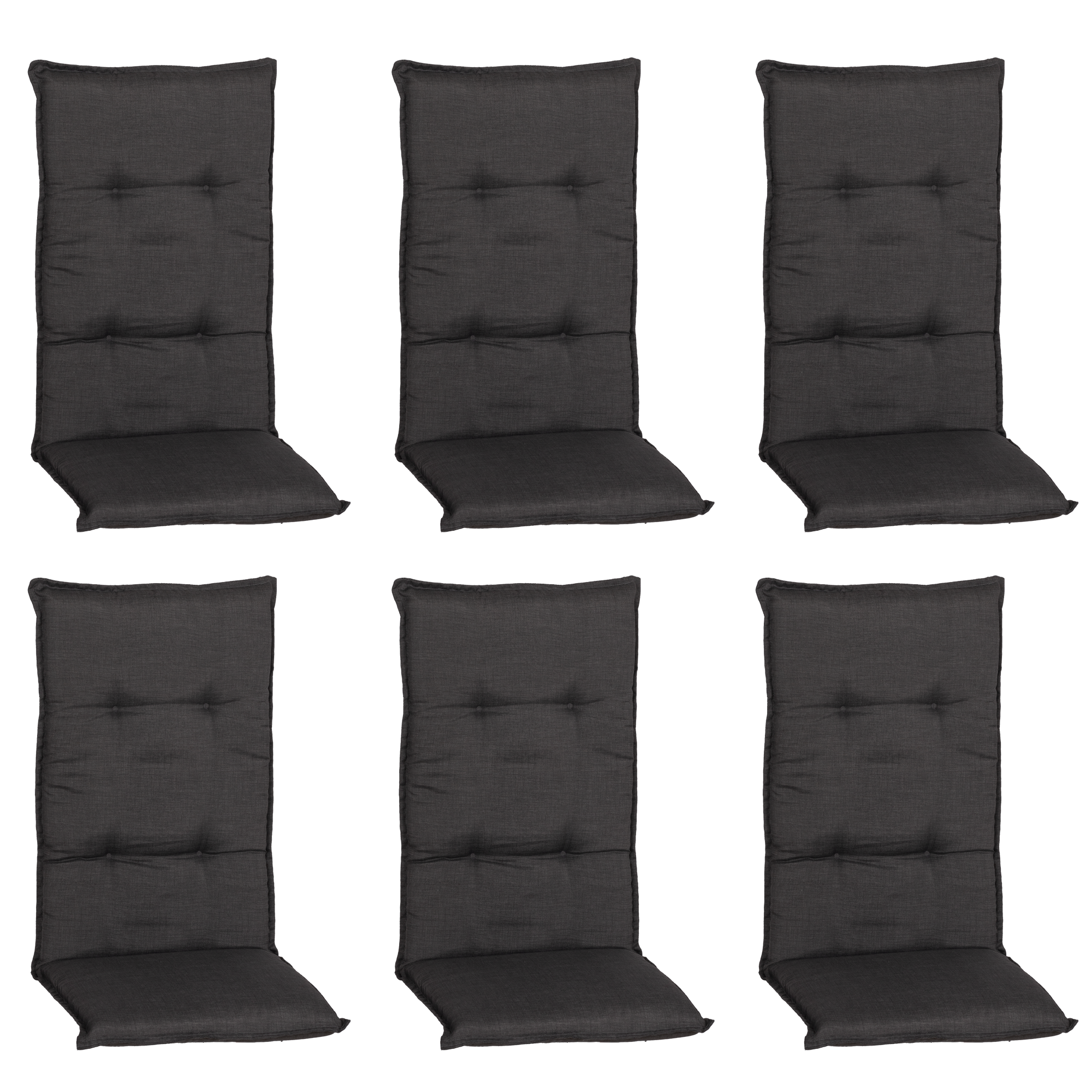 Hochlehner-Auflagen-Set 'Barcelona' grau 50 x 118 x 6 cm 6 Stück