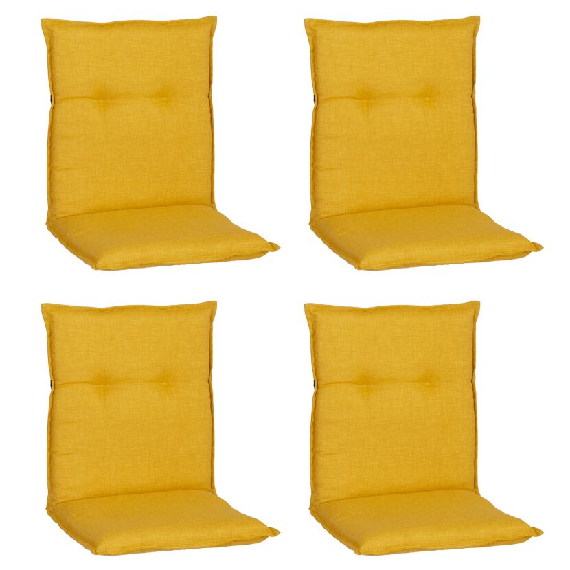 Niedriglehner-Auflagenset 'Brovine' gelb 50 x 101 x 6 cm 4 Stück