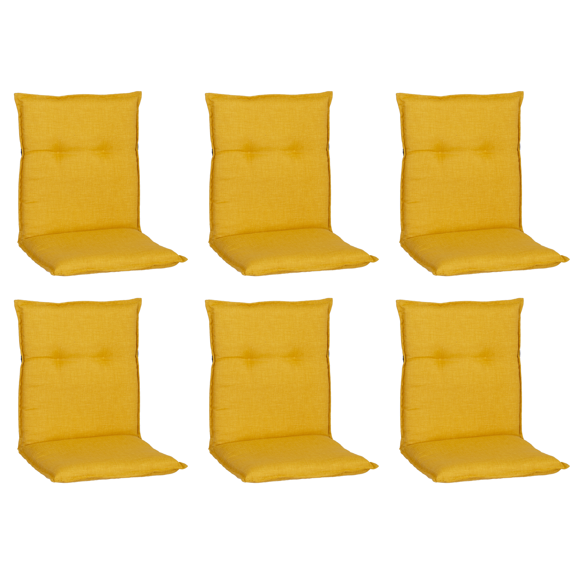 Niedriglehner-Auflagen-Set 'Barcelona' gelb 50 x 101 x 6 cm 6 Stück
