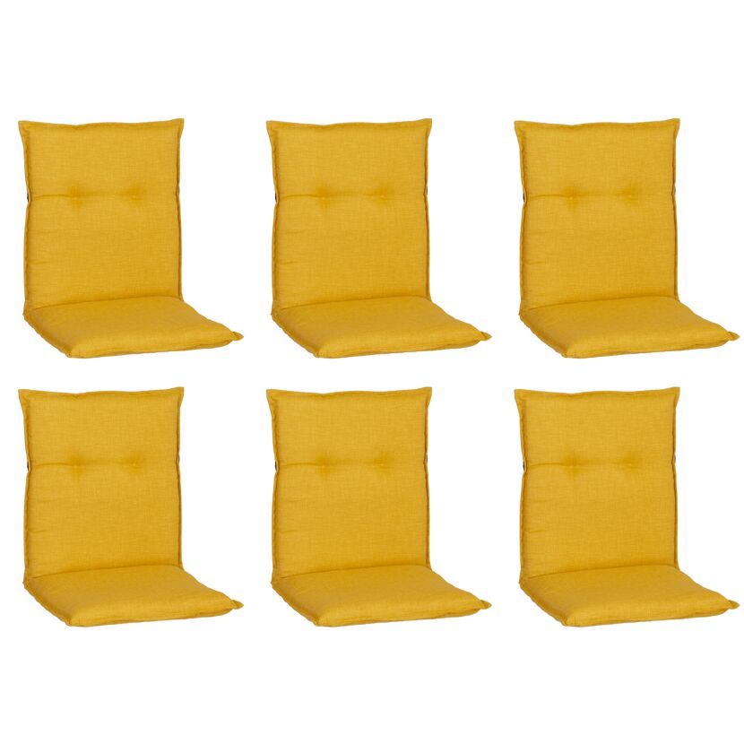 Niedriglehner-Auflagenset 'Brovine' gelb 50 x 101 x 6 cm 6 Stück