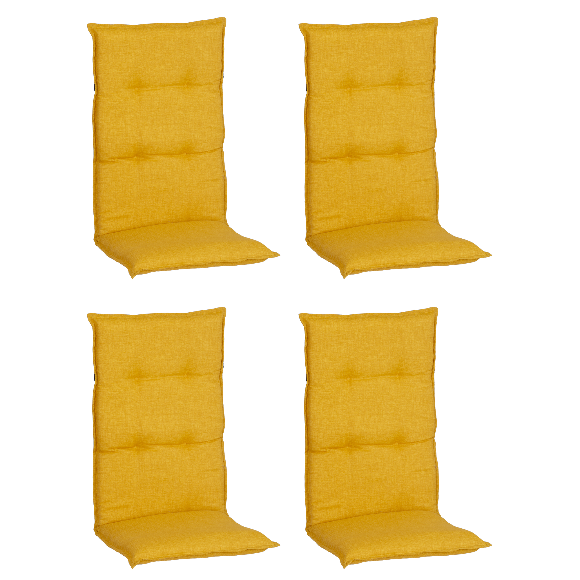 Hochlehner-Auflagen-Set 'Barcelona' gelb 50 x 118 x 6 cm 4 Stück