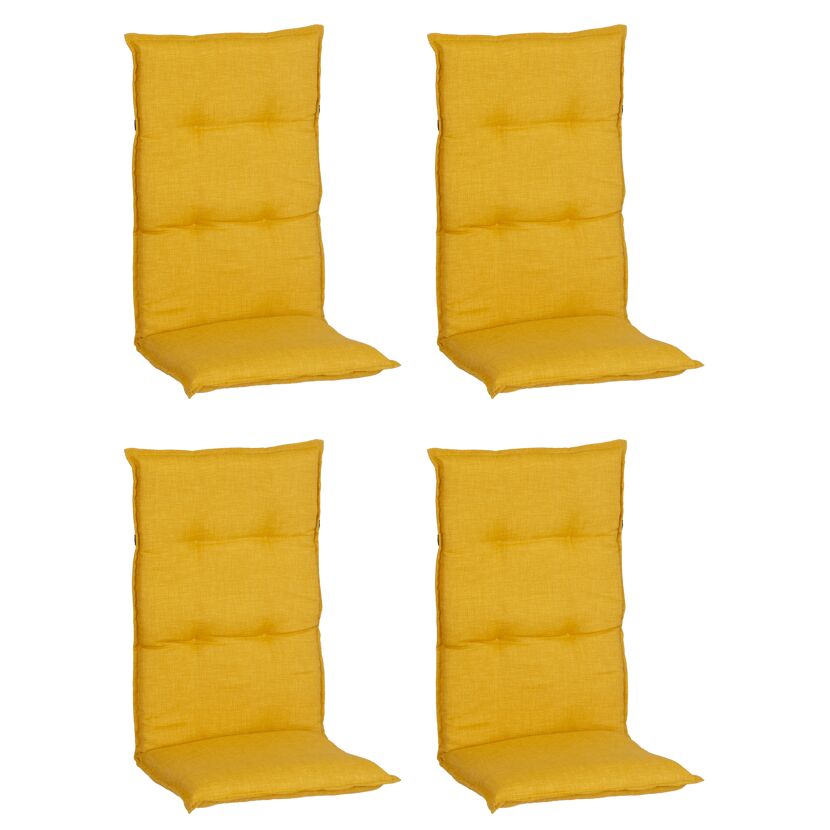 Hochlehner-Auflagenset 'Brovine' gelb 50 x 118 x 6 cm 4 Stück