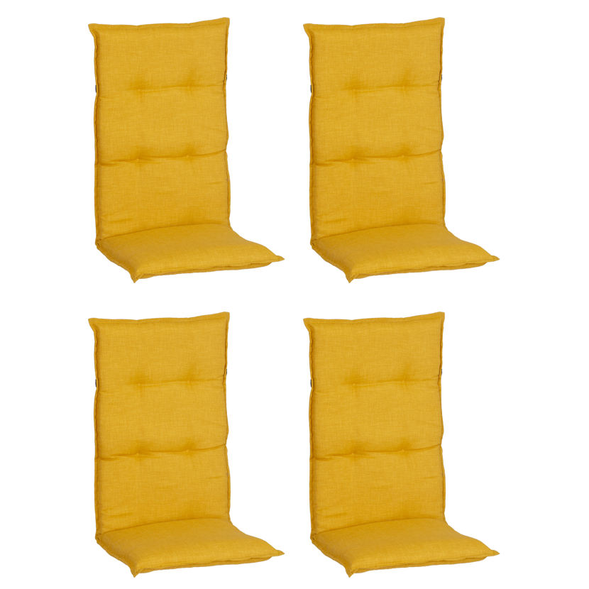 Hochlehner-Auflagenset 'Brovine' gelb 50 x 118 x 6 cm 4 Stück