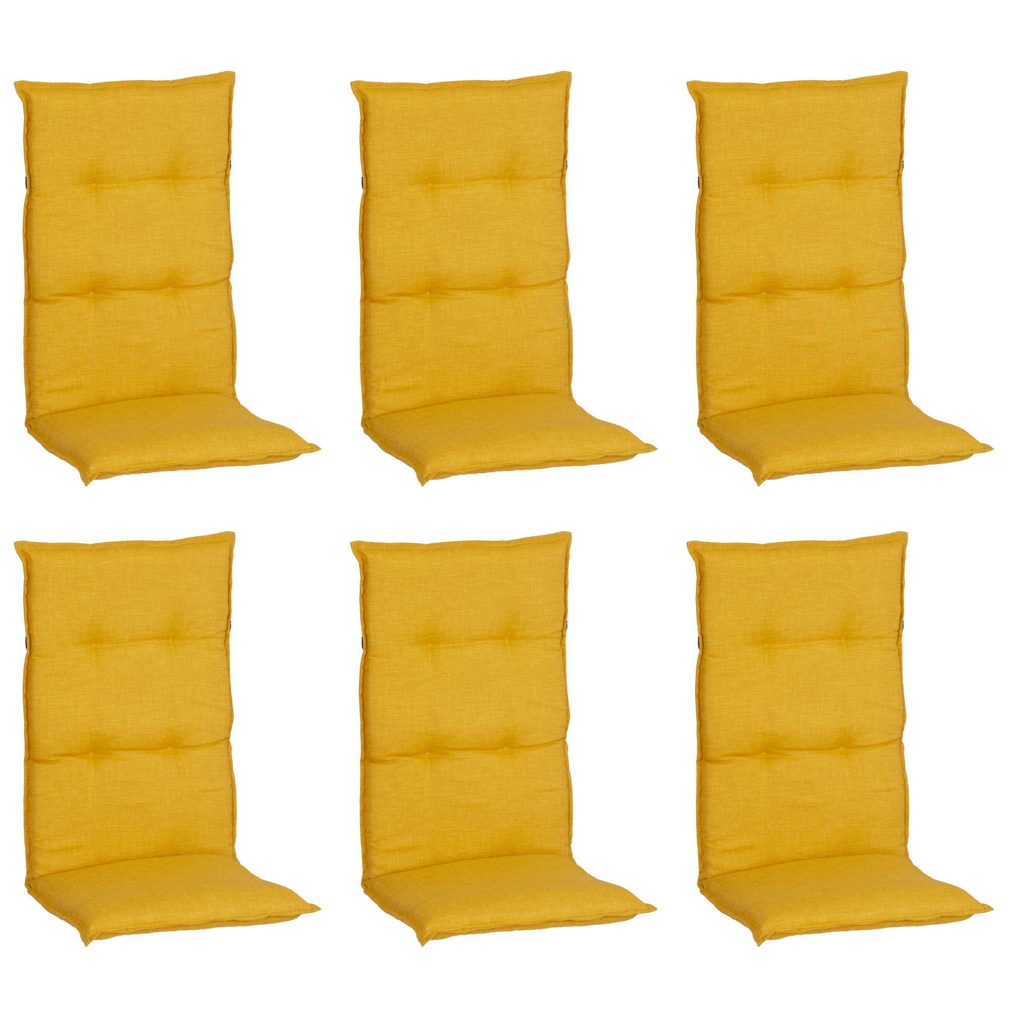 Hochlehner-Auflagen-Set 'Barcelona' gelb 50 x 118 x 6 cm 6 Stück