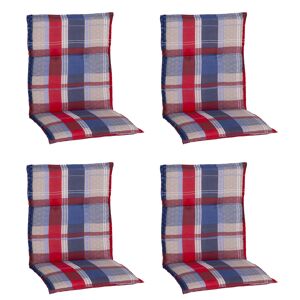 Niedriglehner-Auflagen-Set 'Genf' rot/blau 48 x 100 x 5 cm 4 Stück