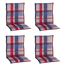 Niedriglehner-Auflagen-Set 'Genf' rot/blau 48 x 100 x 5 cm 4 Stück