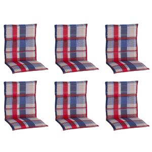 Niedriglehner-Auflagen-Set 'Genf' rot/blau 48 x 100 x 5 cm 6 Stück