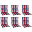 Niedriglehner-Auflagen-Set 'Genf' rot/blau 48 x 100 x 5 cm 6 Stück