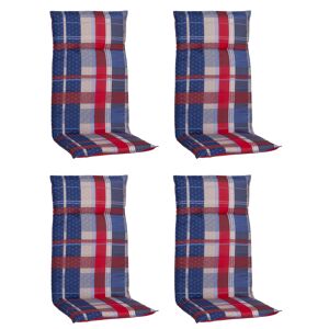 Hochlehner-Auflagen-Set 'Genf' rot/blau 48 x 120 x 5 cm 4 Stück
