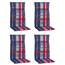 Hochlehner-Auflagen-Set 'Genf' rot/blau 48 x 120 x 5 cm 4 Stück