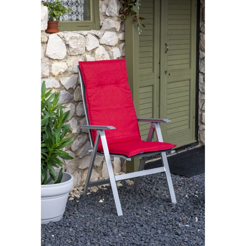 Hochlehner-Auflagenset 'Gold Coast' rot/blau 48 x 120 x 5 cm 4 Stück