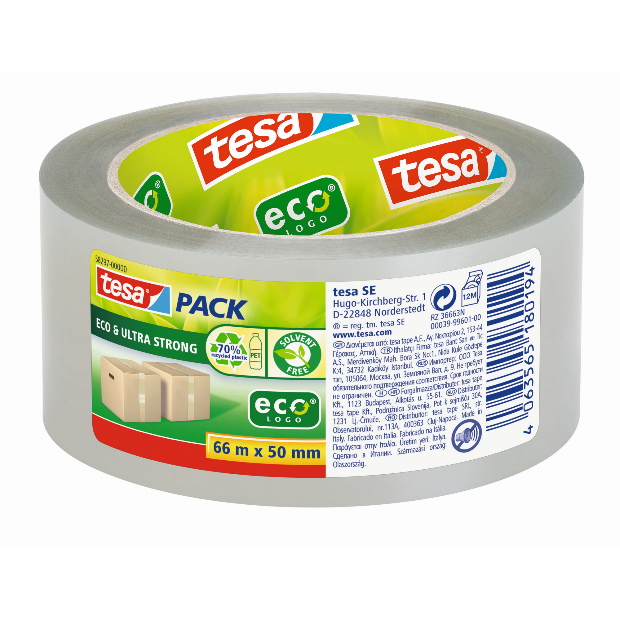 Packband 'tesapack® Eco & Ultra Strong ecoLogo®' 66 m