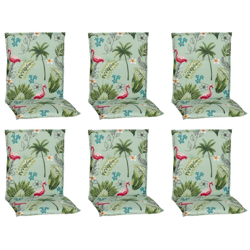 Niedriglehner-Auflagenset 'Genua' grün/pink 48 x 100 x 5 cm 6 Stück