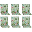 Niedriglehner-Auflagen-Set 'Genf' grün/pink 48 x 100 x 5 cm 6 Stück