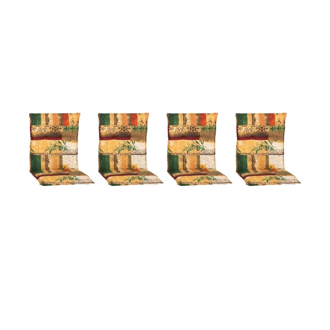 Niedriglehner-Auflagenset 'Glasgow' beige/grün 48 x 100 x 5 cm 4 Stück