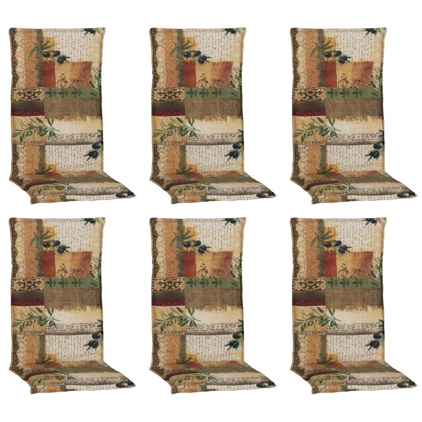 Hochlehner-Auflagenset 'Glasgow' beige/grün 48 x 120 x 5 cm 6 Stück