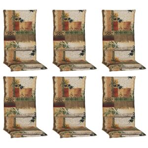 Hochlehner-Auflagen-Set 'Genf' beige/grün 48 x 120 x 5 cm 6 Stück