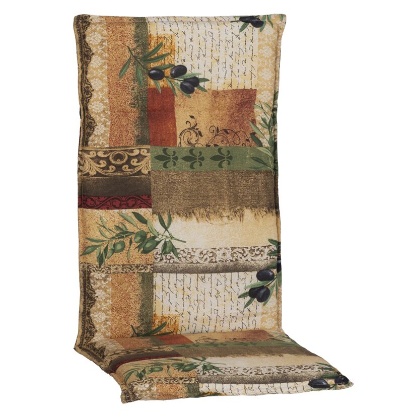 Hochlehner-Auflagenset 'Glasgow' beige/grün 48 x 120 x 5 cm 6 Stück