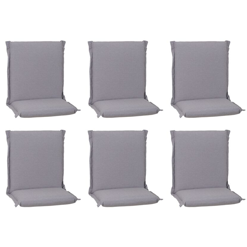 Niedriglehner-Auflagenset 'Atlanta' grau 52 x 100 x 8 cm 6 Stück