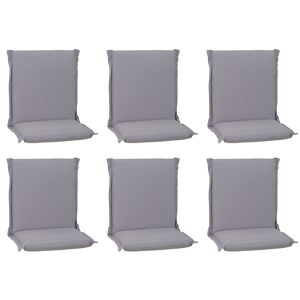 Niedriglehner-Auflagen-Set 'Ascot' grau 52 x 100 x 8 cm 6 Stück