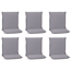 Niedriglehner-Auflagen-Set 'Ascot' grau 52 x 100 x 8 cm 6 Stück