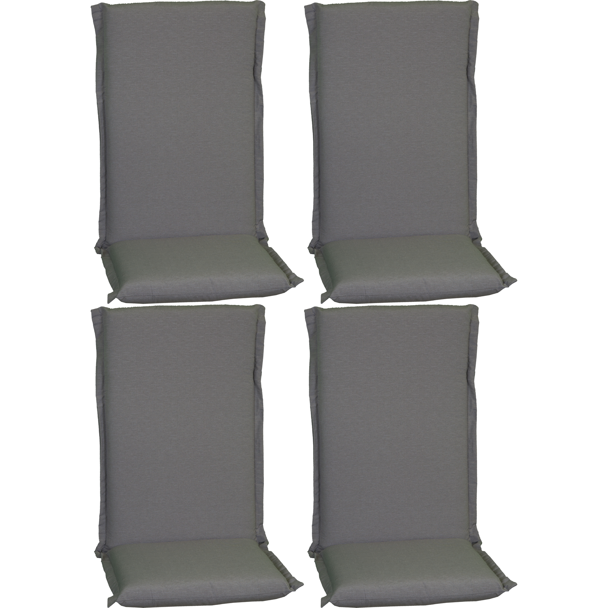 Hochlehner-Auflagen-Set 'Ascot' grau 52 x 120 x 8 cm 4 Stück
