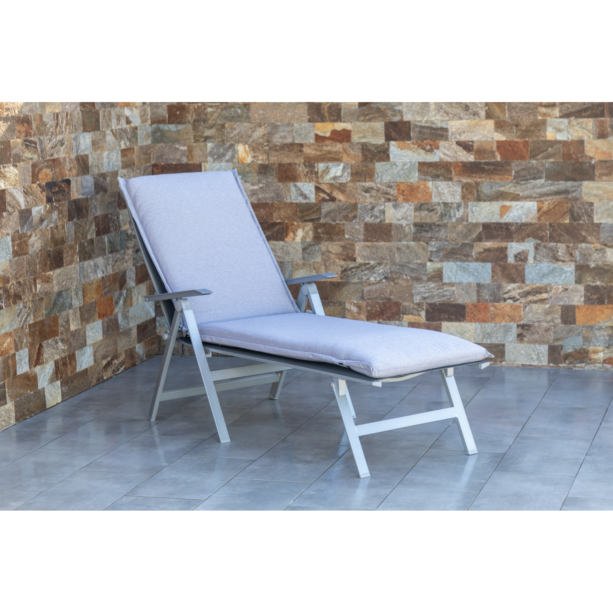Liegen-Auflage 'Ascot' grau 62 x 120 x 8 cm