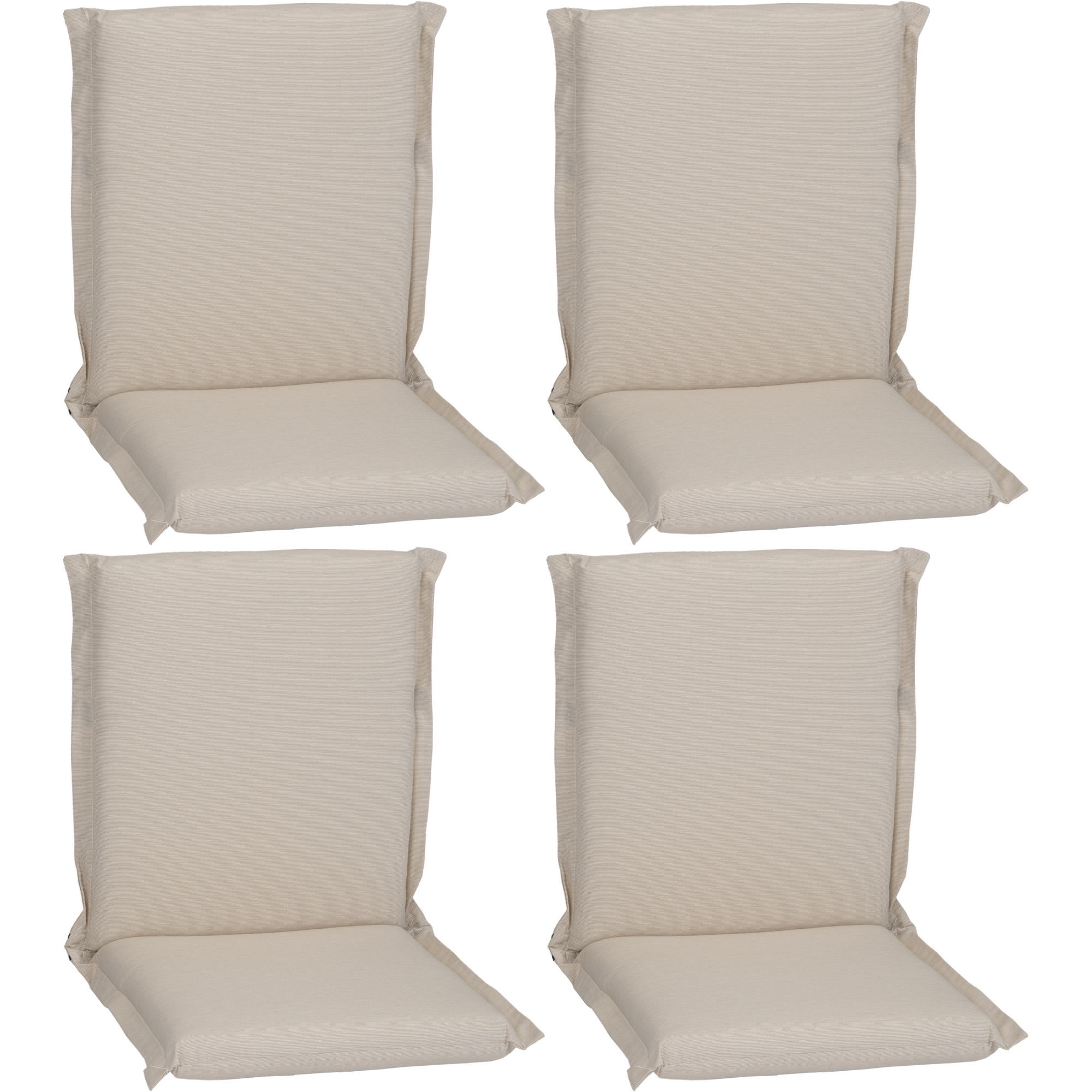 Niedriglehner-Auflagen-Set 'Ascot' beige 52 x 100 x 8 cm 4 Stück