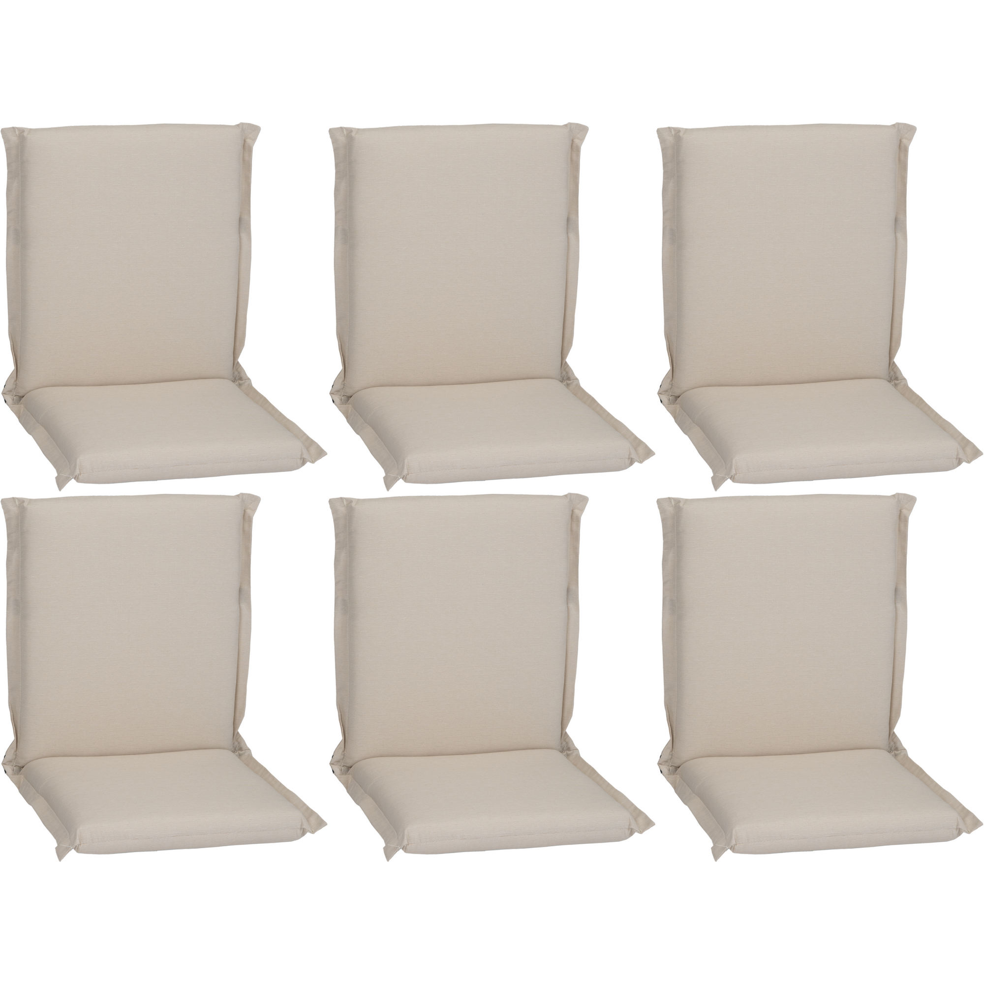 Niedriglehner-Auflagen-Set 'Ascot' beige 52 x 100 x 8 cm 6 Stück