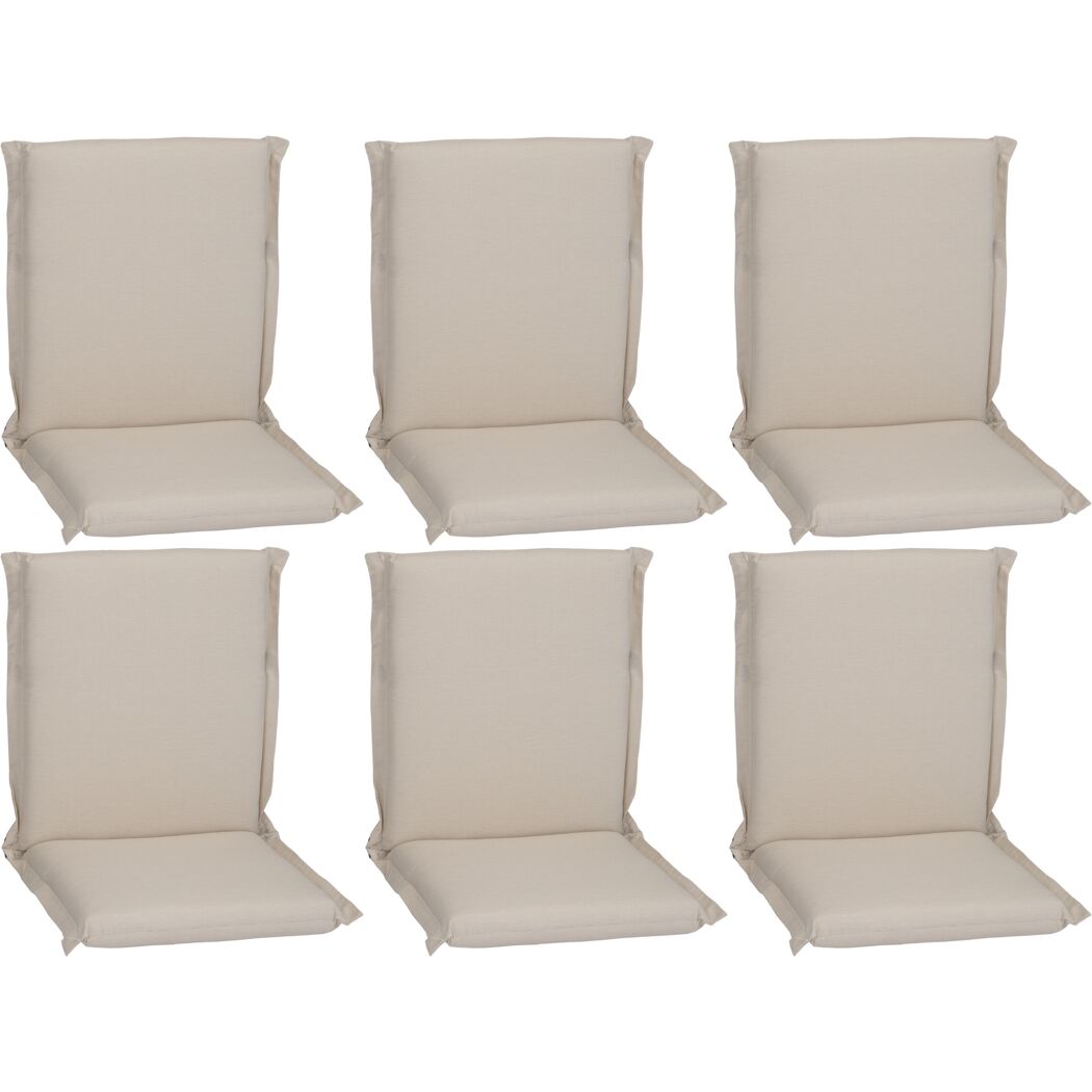Niedriglehner-Auflagenset 'Aurich' beige 52 x 100 x 8 cm 6 Stück