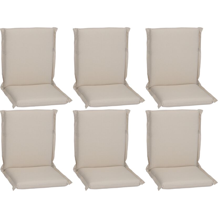 Niedriglehner-Auflagenset 'Aurich' beige 52 x 100 x 8 cm 6 Stück