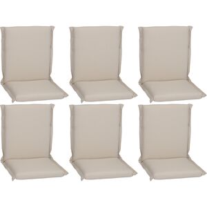 Niedriglehner-Auflagen-Set 'Ascot' beige 52 x 100 x 8 cm 6 Stück
