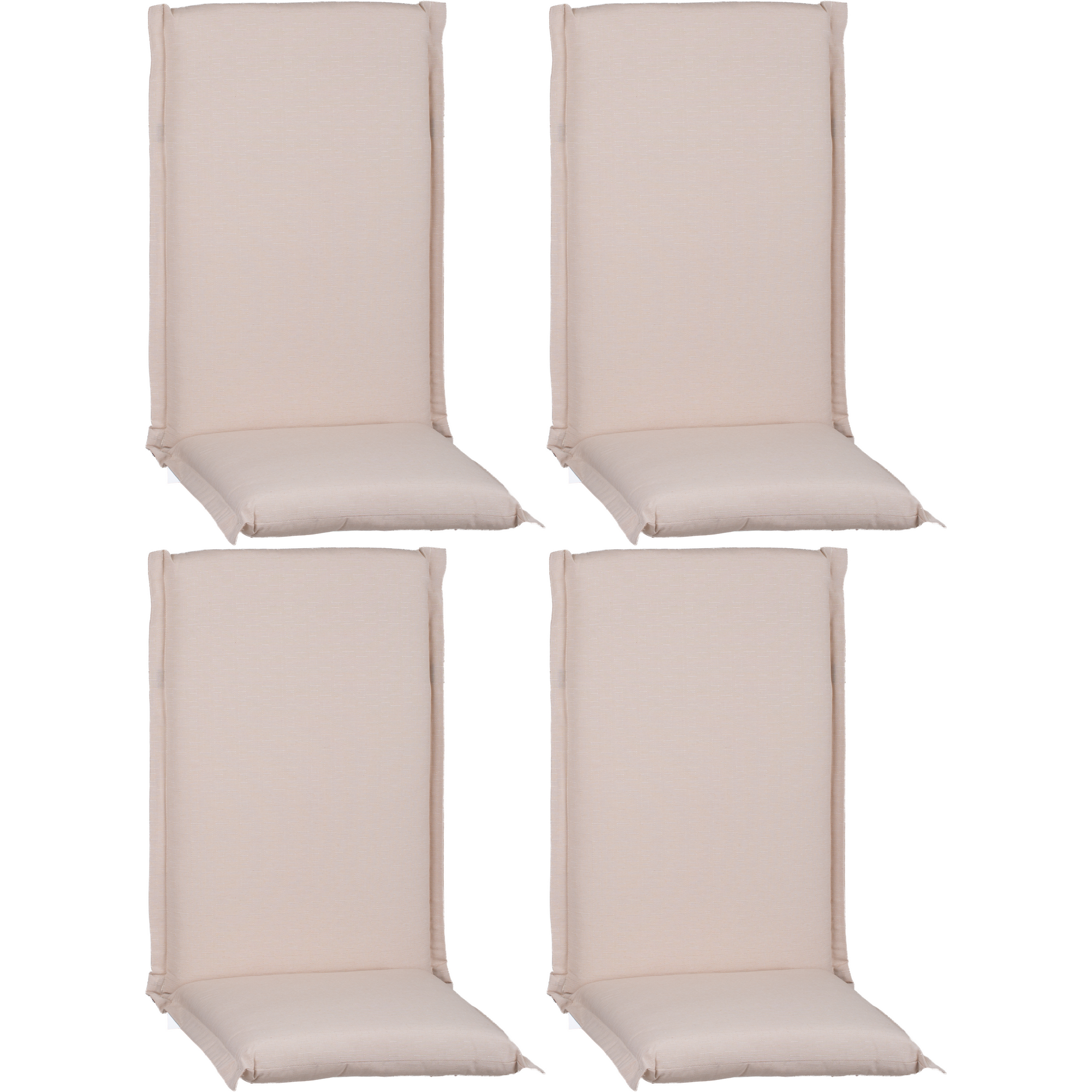 Hochlehner-Auflagen-Set 'Ascot' beige 52 x 120 x 8 cm 4 Stück