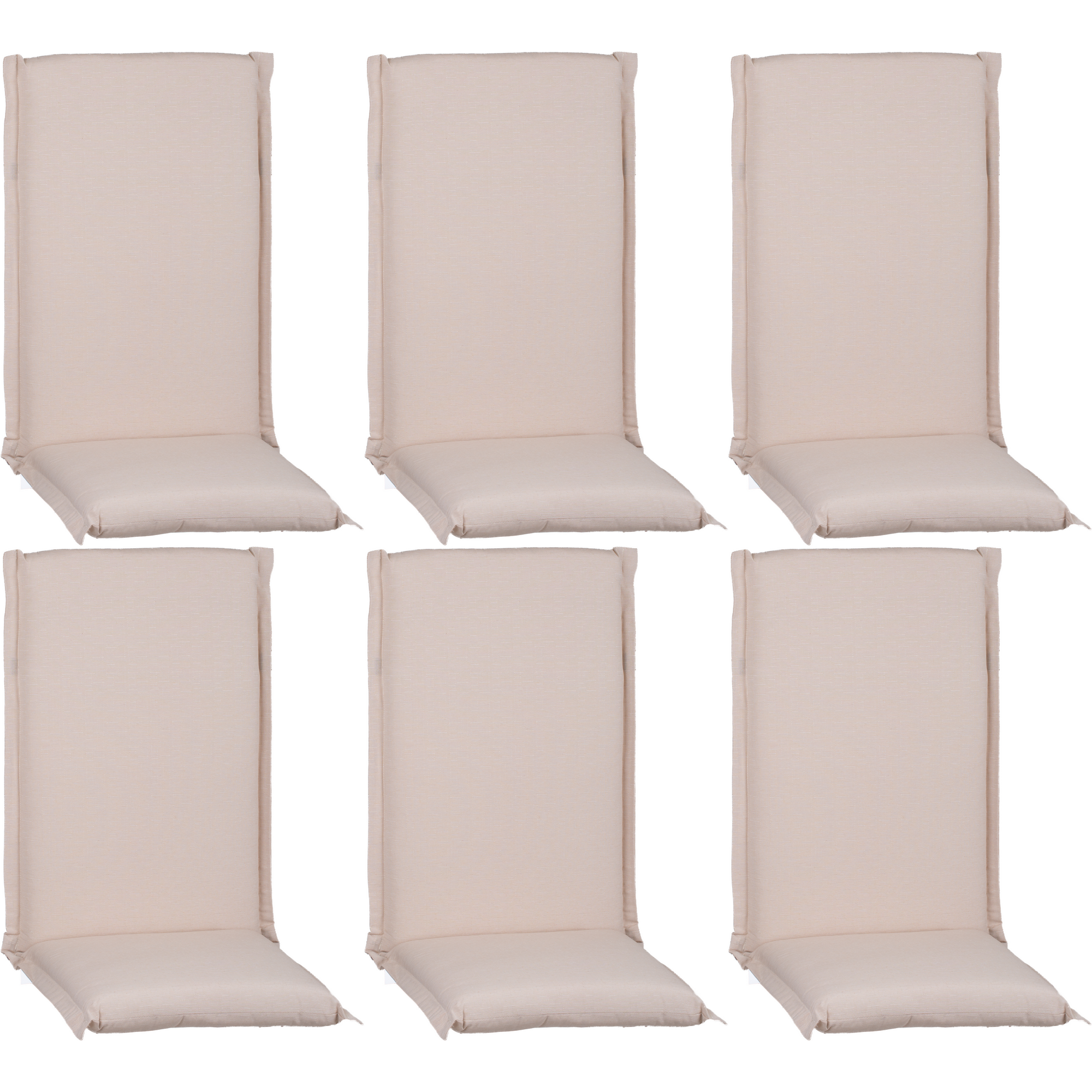 Hochlehner-Auflagen-Set 'Ascot' beige 52 x 120 x 8 cm 6 Stück