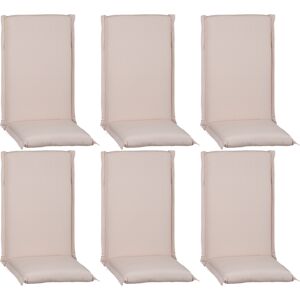 Hochlehner-Auflagen-Set 'Ascot' beige 52 x 120 x 8 cm 6 Stück
